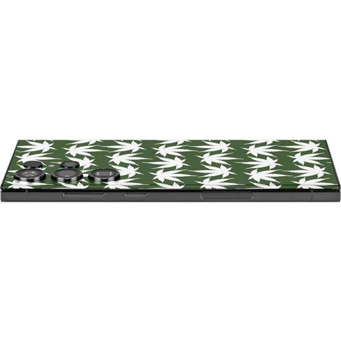 Marijuana Leaf White Pattern Galaxy Skins